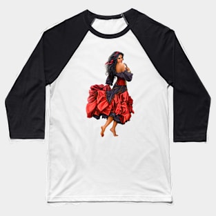 Beatifull Gothic Witch Baseball T-Shirt